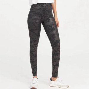 Spanx Faux Leather Camo Leggings
